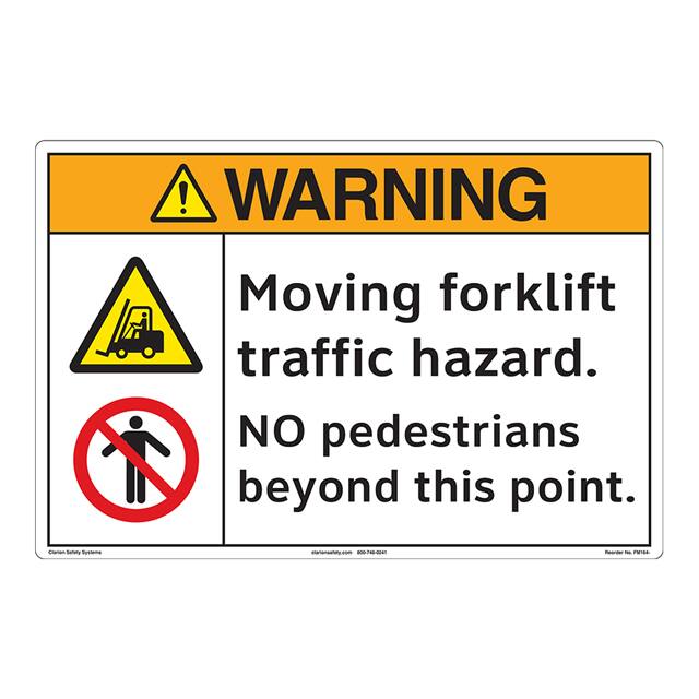 FM164-MPSW3 WARNING  12" X 18" ,FLOOR DECAL