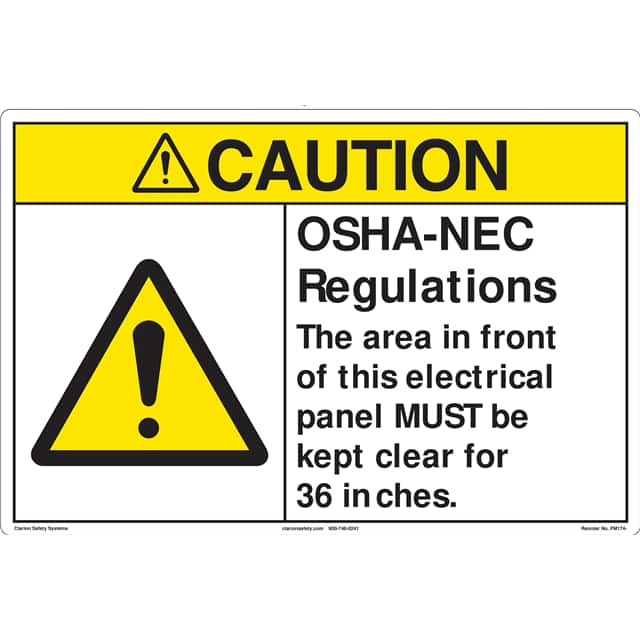 FM174-MPSW3 CAUTION 12" X 18" ,FLOOR DECAL