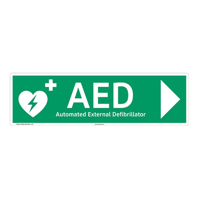 F1034-BJCNH AED PLASTIC SIGN 17" X 5"