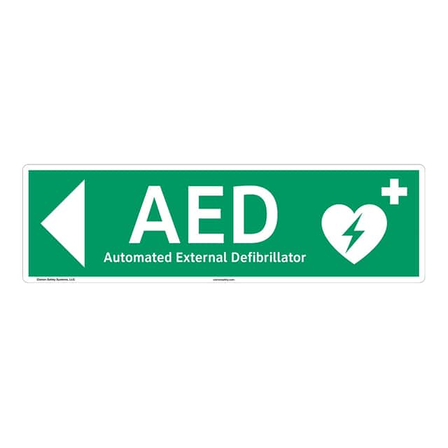 F1035-BJCNH AED PLASTIC SIGN 17" X 5"