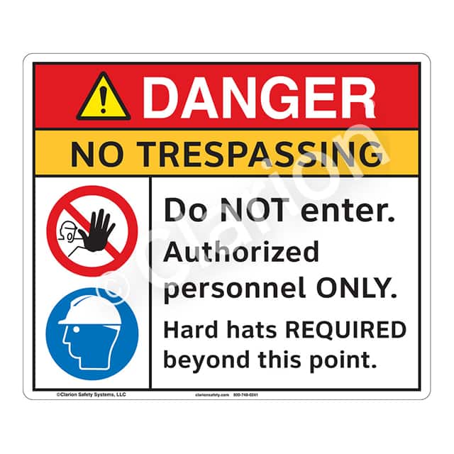 F1260-BJDWB DANGER PLASTIC SIGN 10" X 8.5"