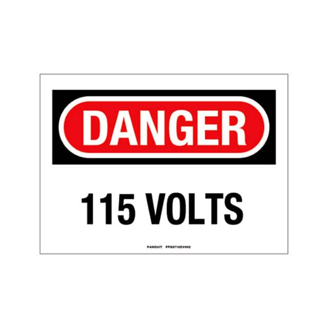 PPS0710DV002 SIGN ELECTRL WARN 10"X7" BLK/RED
