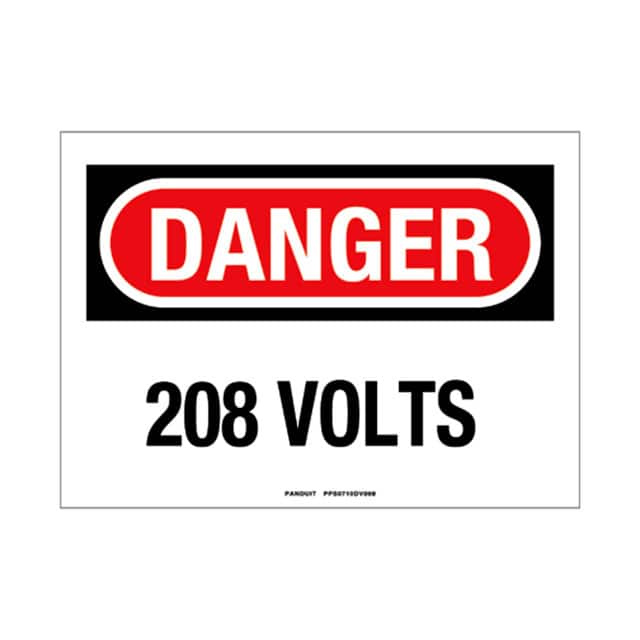PPS0710DV008 SIGN ELECTRL WARN 10"X7" BLK/RED