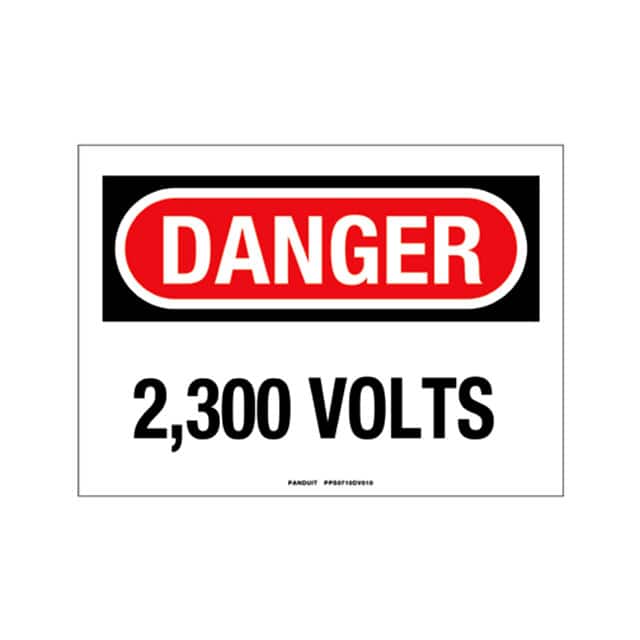 PPS0710DV010 SIGN ELECTRL WARN 10"X7" BLK/RED