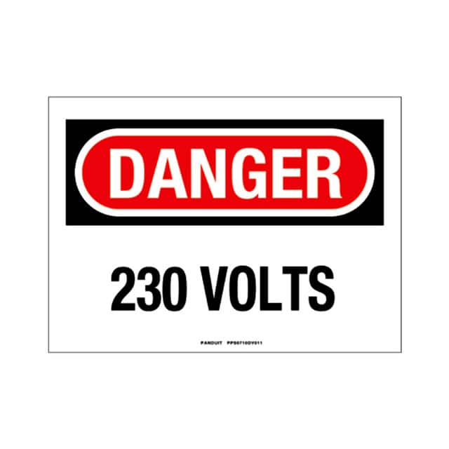 PPS0710DV011 SIGN ELECTRL WARN 10"X7" BLK/RED