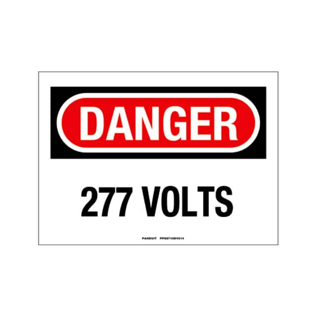 PPS0710DV014 SIGN ELECTRL WARN 10"X7" BLK/RED