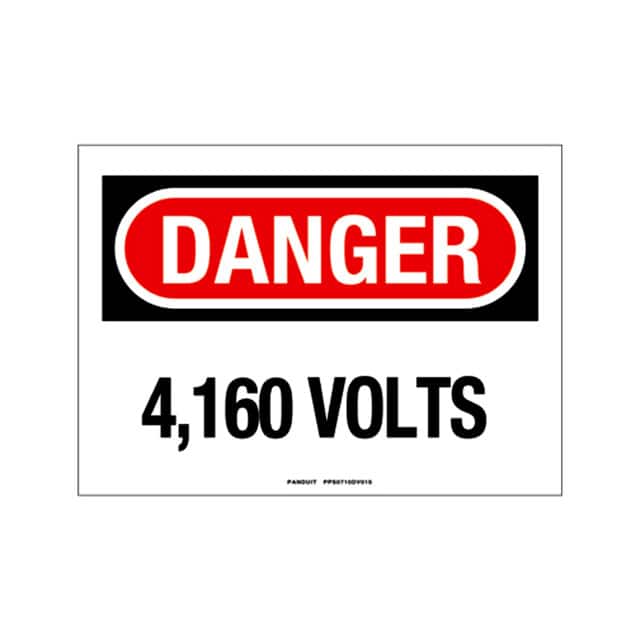 PPS0710DV015 SIGN ELECTRL WARN 10"X7" BLK/RED