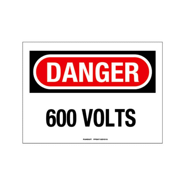 PPS0710DV019 SIGN ELECTRL WARN 10"X7" BLK/RED