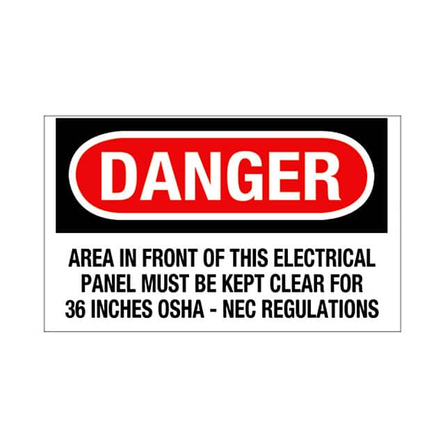 PPS1014D66 SIGN ELECTRL WARN 14"X10" BLK/RD