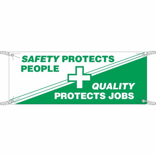 106295 BANNER 4'X10' GR/WH SAFETY PROTE