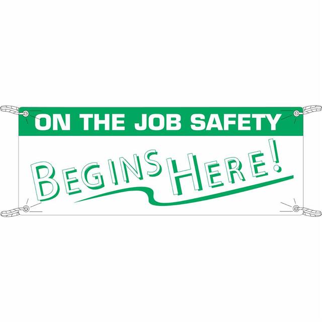 106326 BANNER 4'X10' WH/GR ON THE JOB S