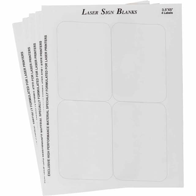 12900 SIGN BLANK WHITE 3.5 X 5