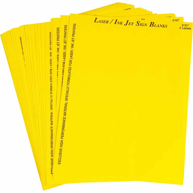 12904 SIGN BLANK YELLOW 5 X 7