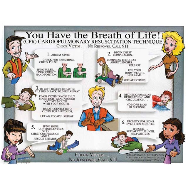 PS147E PRINZING CPR TRAINING POSTER TUB