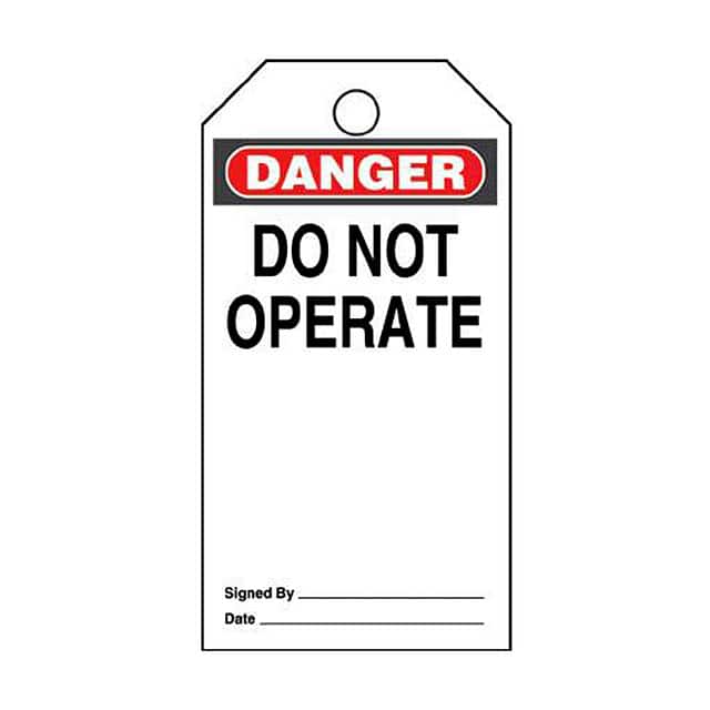 PVT-42-Q TAG ELECTRL WARN 5.75"X3" BLK/RD