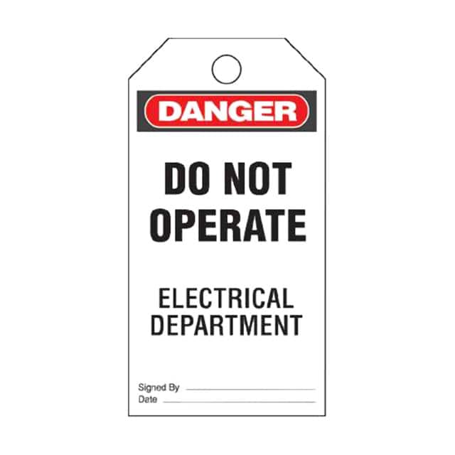 PVT-43 TAG ELECTRL WARN 5.75"X3" BLK/RD