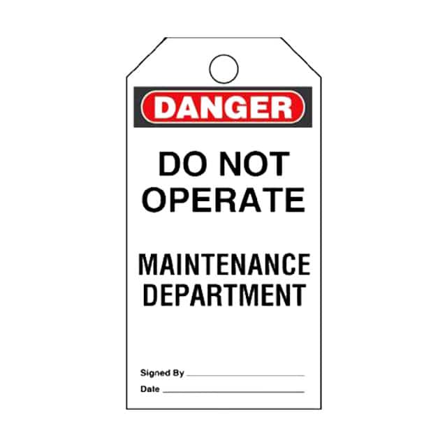 PVT-44 TAG ELECTRL WARN 5.75"X3" BLK/RD