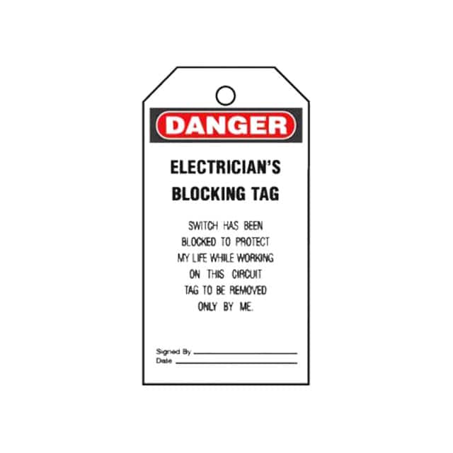 PVT-30 TAG ELECTRL WARN 5.75"X3" BLK/RD