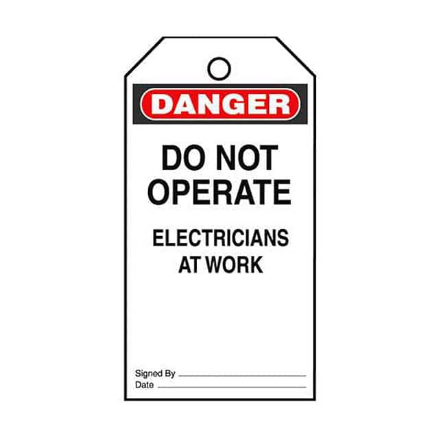 PVT-23-Q TAG ELECTRL WARN 5.75"X3" BLK/RD