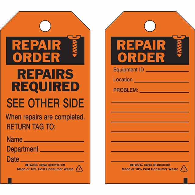 86569 B851 5.75X3 BLK/ORG 2-SIDE 10/PK