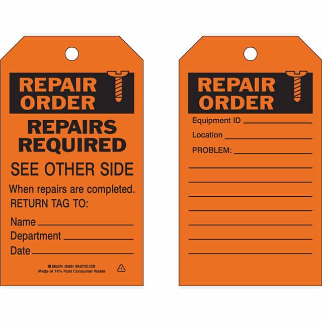 86734 B853 7X4 BLK/ORG 2-SIDED 100/PKG