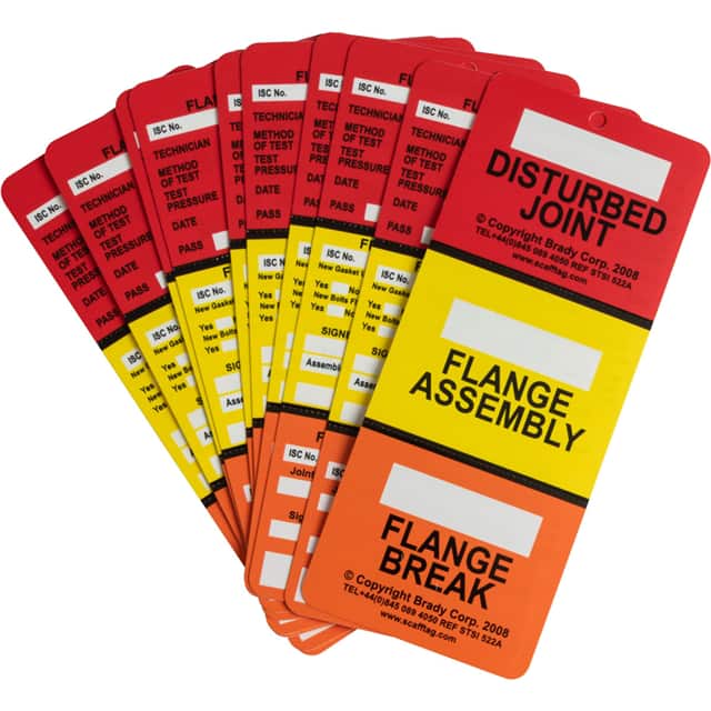833764 3-PART PERFED FLANGE TAG POLY 10