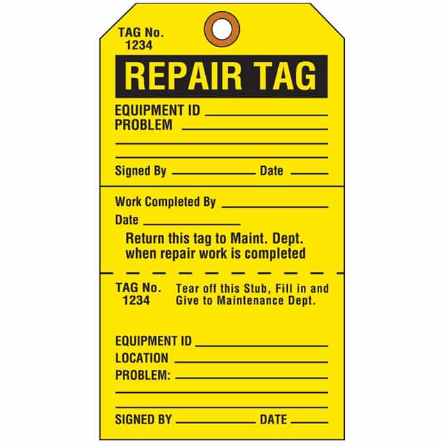 103666 TAG-CRDSTK-4WX7H-YEL/BLK-REPAIR