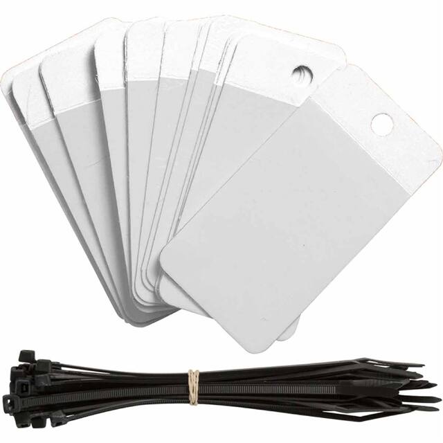 102016 POLY SELF LAM TAG 2.5X5 BLANK WH