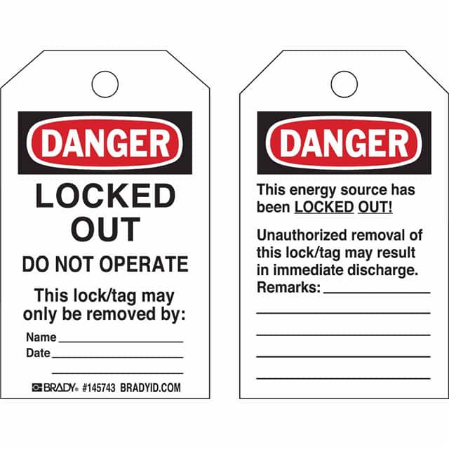 145769 B869 LO TAG DANGER LOCKED OUT 10