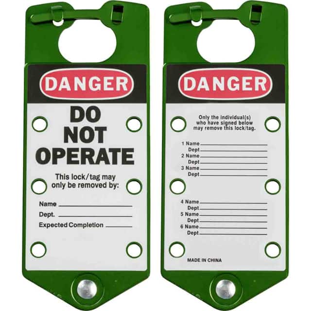 22075-G GREEN LABELLED LOCKOUT HASP ALUM