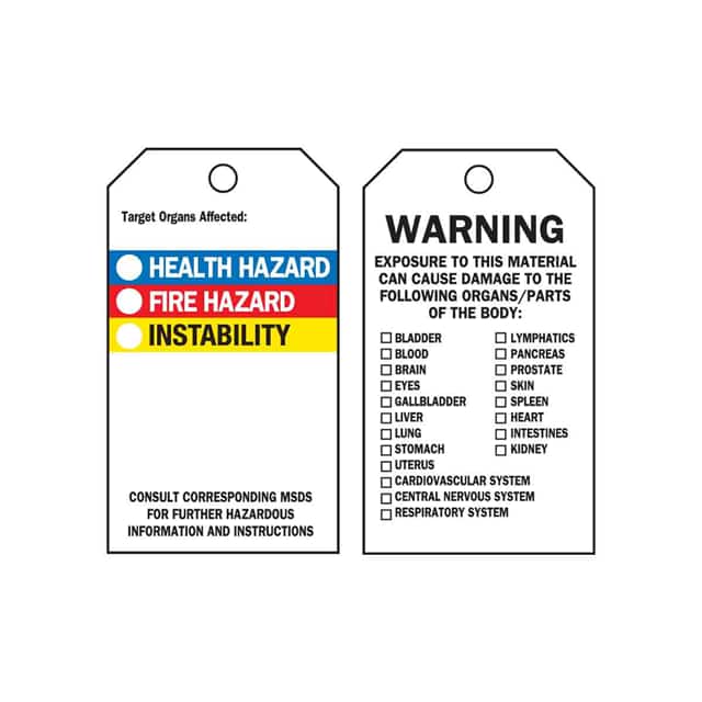 76229 B851,5.75X3 HMIG WARN TAG,FLAP,2
