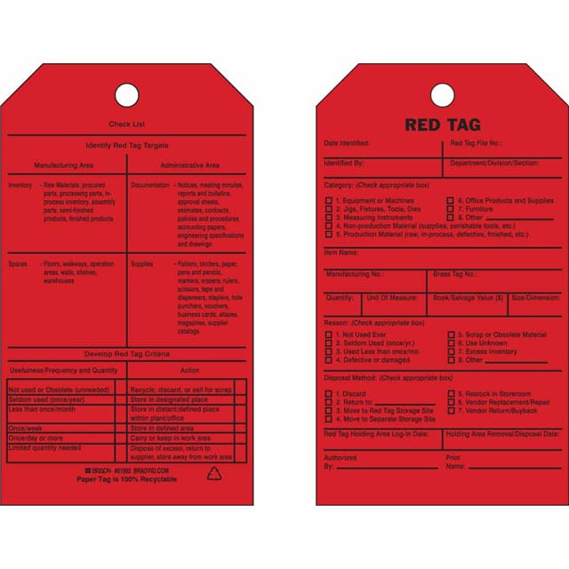 81992 B853 7X4 BLK/RED TAGS 2-SIDES 10