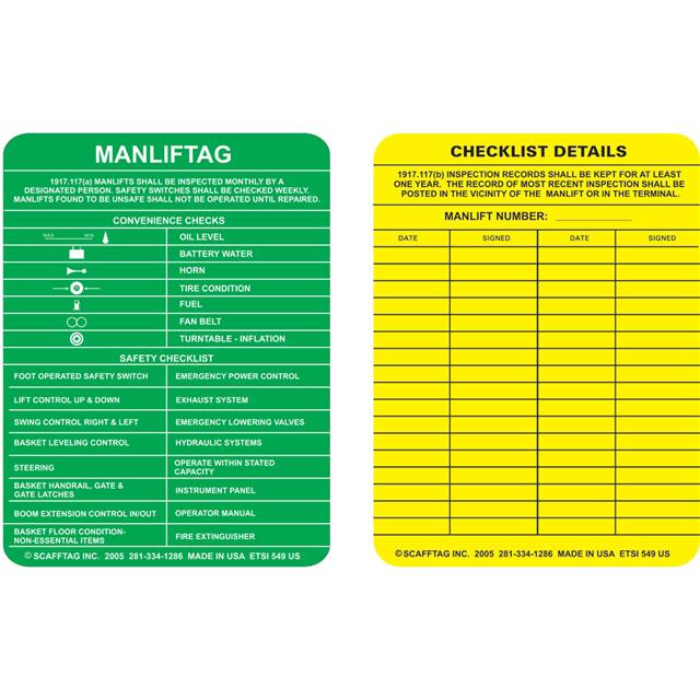 ENT-ETSI 549 ENTRYTAG INSERTS MANLIFTAG