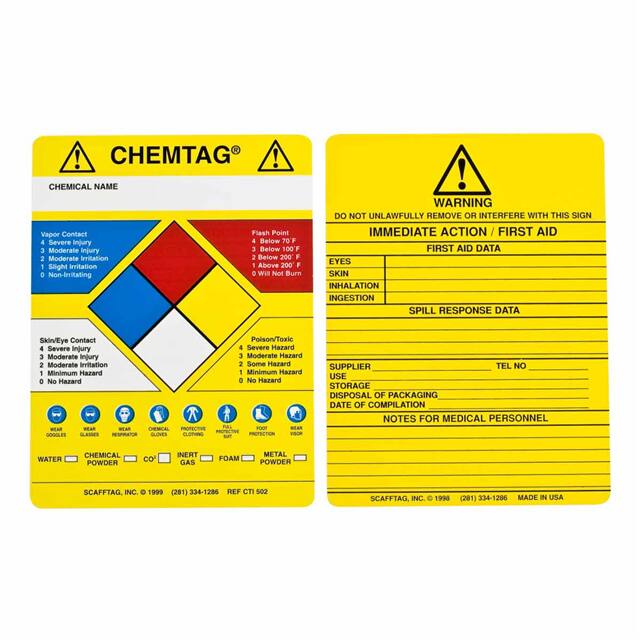 CHEM-CTI502 CHEMTAG INSERTS 5 3/4X7 5/8 R,B,