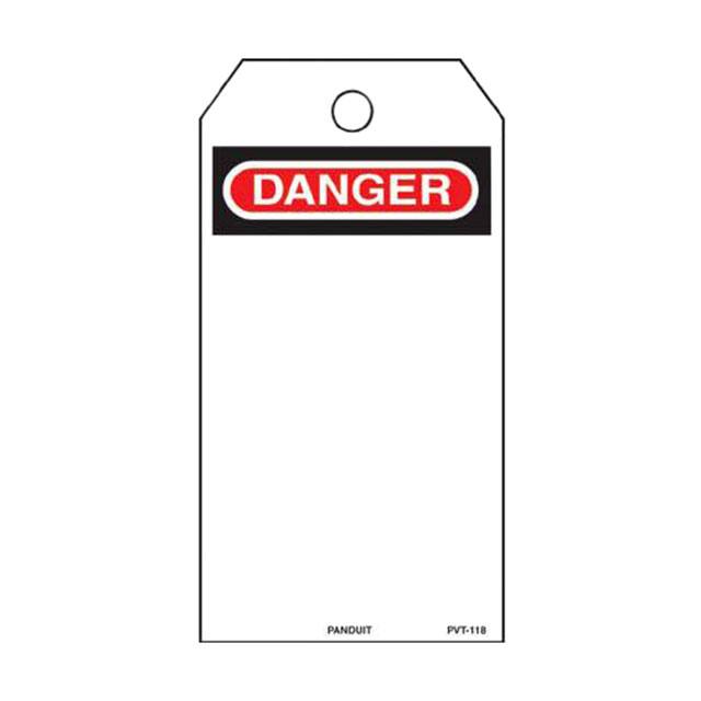 PVT-118-Q TAG ID RATINGS 5.75"X3" BK/RD/WT
