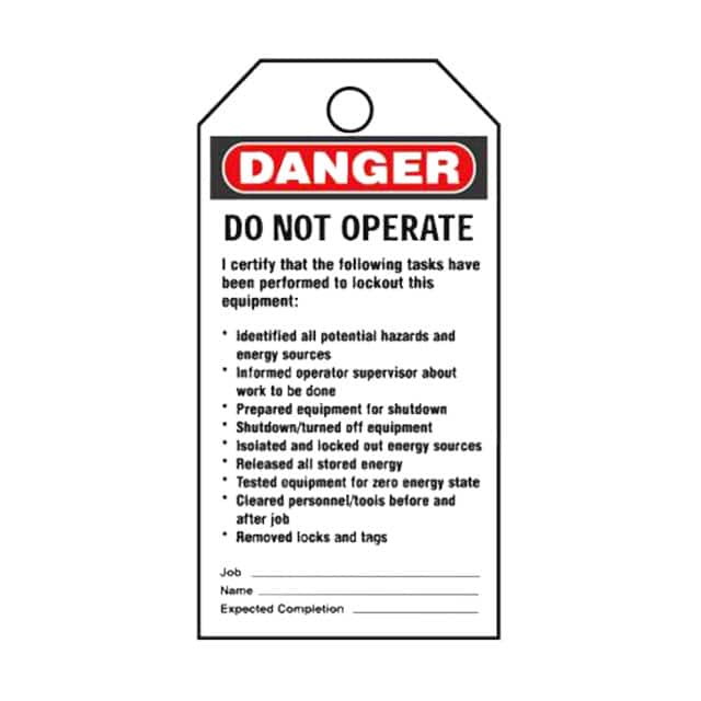 PVT-99 TAG ELECTRL WARN 5.75"X3" BLK/RD