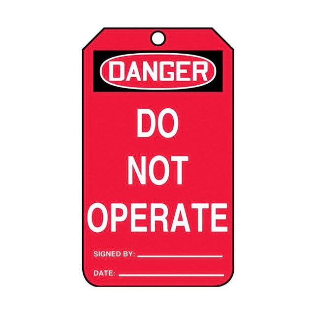 PCT-1002 TAG 5.75"X3.25" BLACK/WHITE/RED