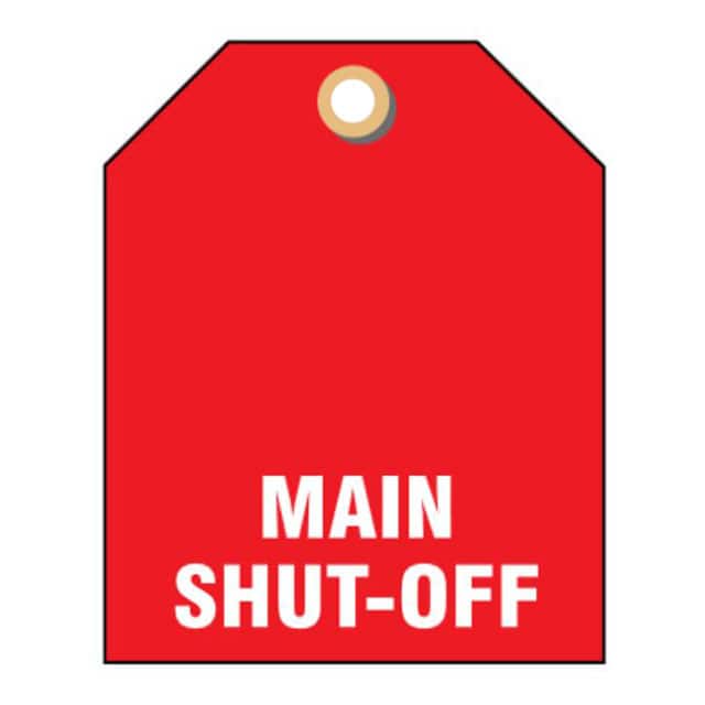 PIDT002 TAG 2.5"X2" WHITE/RED 5/PK