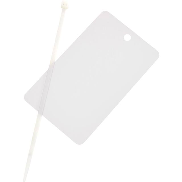 56937 METAL WRITE-ON TAG,WHITE W/TIES