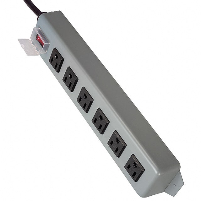 UL24RA-15 POWER STRIP 12.5"6OUT RA 15'CORD