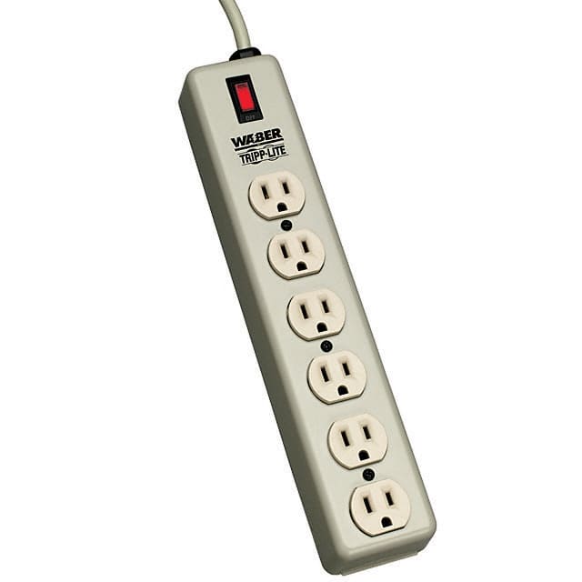 6SPDX POWER STRIP 12.5"15A 6OUT 6'CORD