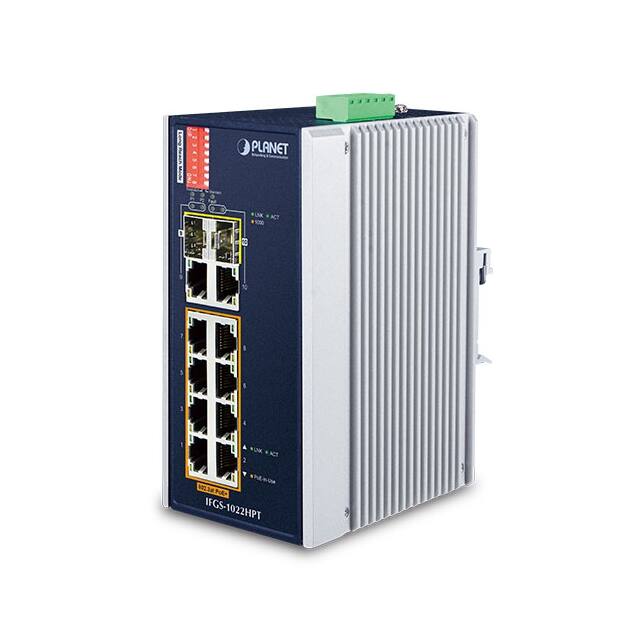 IFGS-1022HPT IP30 INDUSTRIAL 8-PORT 10/100TX