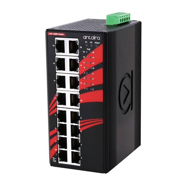LNP-1600G-T 16-PORT INDUSTRIAL POE+ UNMANAGE