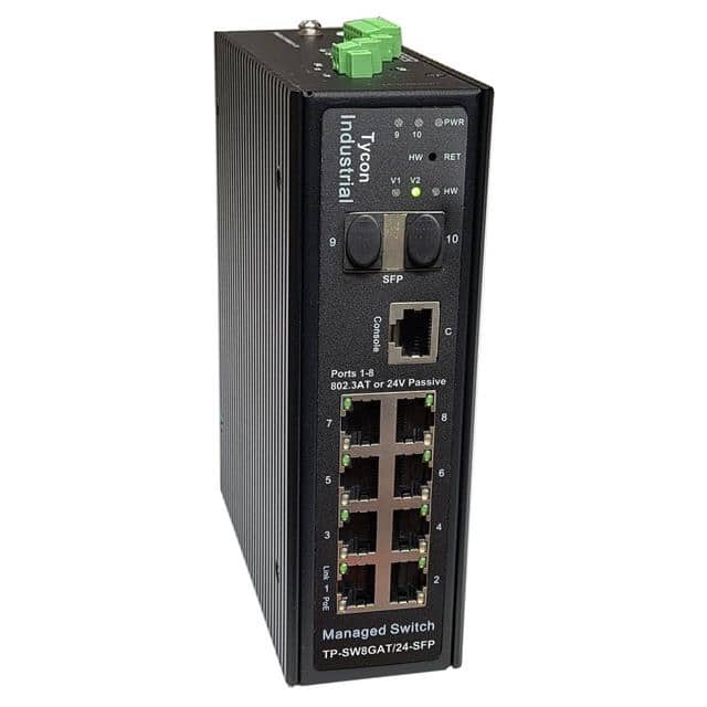 TP-SW8GAT/24-SFP Managed 8 Port Industrial PoE Sw