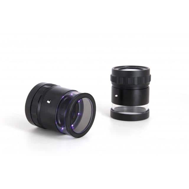 LE-003UV.ITU LOUPE - 10X, 8 UV LEDS, MM SCALE