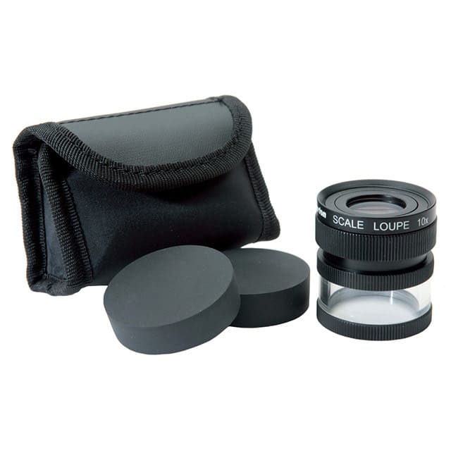 M12102 LOUPE 10X, 3 LENS, MM SCALE