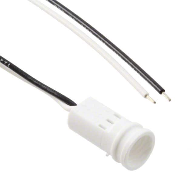CNX_440_X02_4_1_08 LED CBL ASSY 5MM 2WIRE WH/BLK 8"