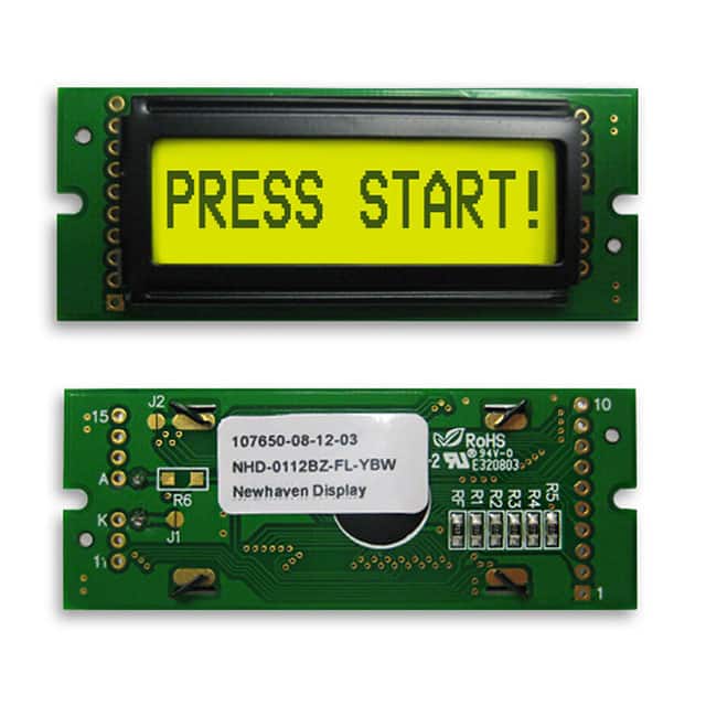 NHD-0112BZ-FL-YBW LCD MOD 12DIG 12X1 TRANS YLW/GRN