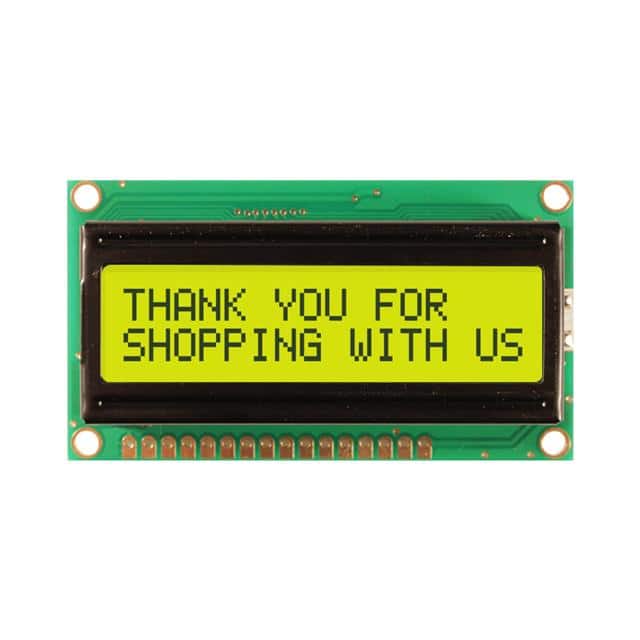 NHD-0216HZ-FL-YBW LCD MOD 32DIG 16X2 TRANS YLW/GRN
