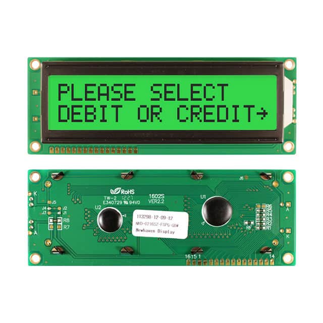 NHD-0216SZ-FSPG-GBW LCD MOD 32DIG 16X2 TRANSFLCT GRN